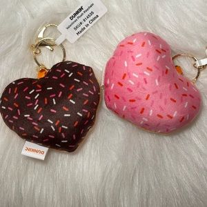 Valentine’s Dunkin Heart Plush Keychain